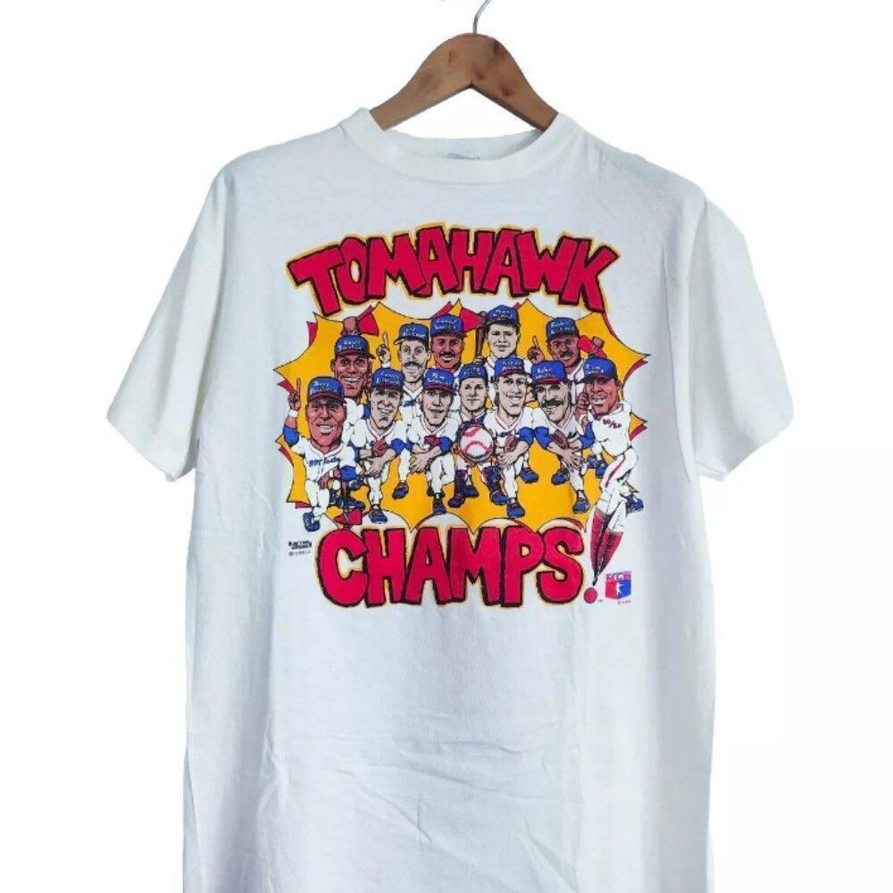 Atlanta Braves 90s Tomahawk Champs Baseball Fan Unisex T-Shirt - Picture 1 of 4